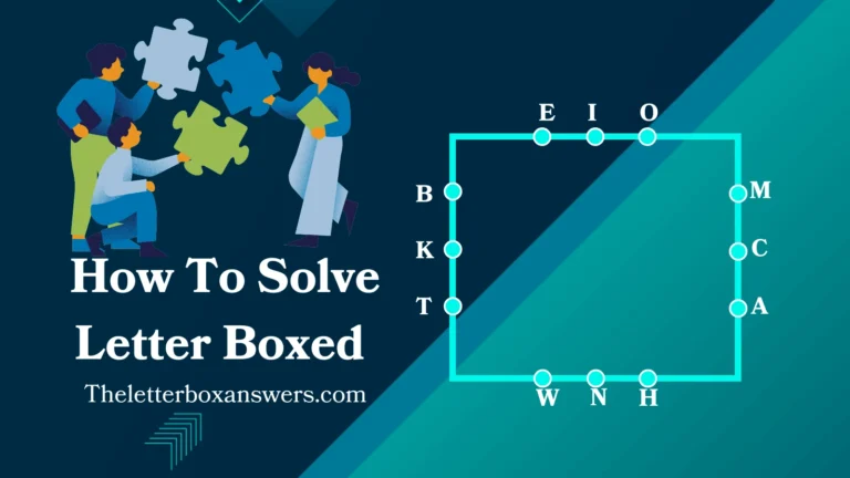 showing a Letter Boxed puzzle in progress with letters on the sides and words being formed.